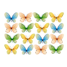 Borboleta4Z Foaie de zahar 29x20cm cu fluturi multicolori